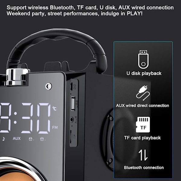 Bärbar Bluetooth högtalare med hög power trådlös stereo