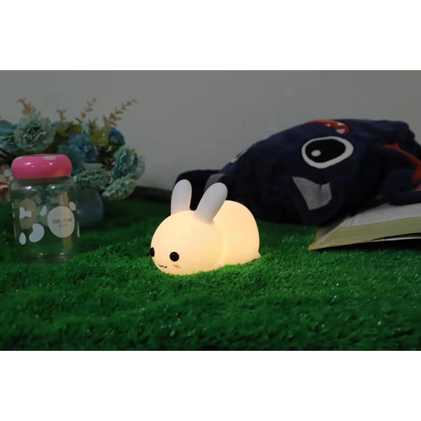 Kanin LED Nattlampa Silikon Animal Cartoon Dimbar Lampa