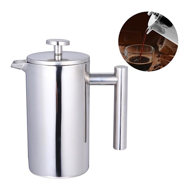 1000ML Kaffekannor Dubbellagers rostfritt stål Kaffe And