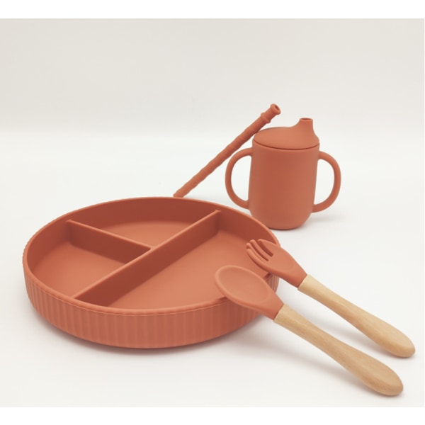 5 Styck Baby Learning Matning Servis Set Delad middag