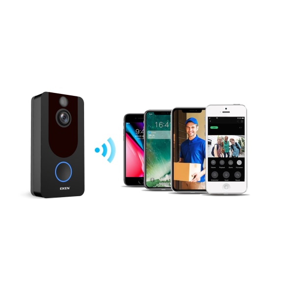 Smart WiFi videodörrklocka Kamera Visual Intercom Night