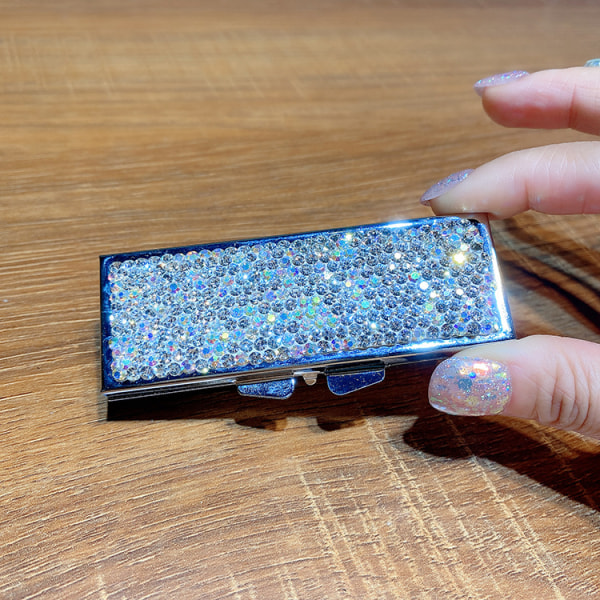 Mini liten pillerlåda, lyxig diamantbesatt