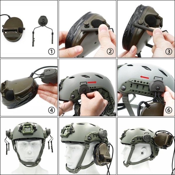 Taktiskt headset Militärt anti-brus headsettillbehör