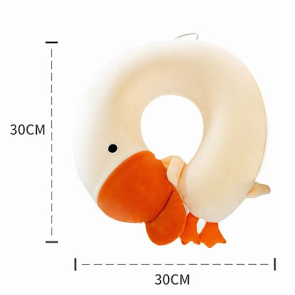 Söt Duck Duck U-formad kudde, kontorssömnande nackkudde, Grey