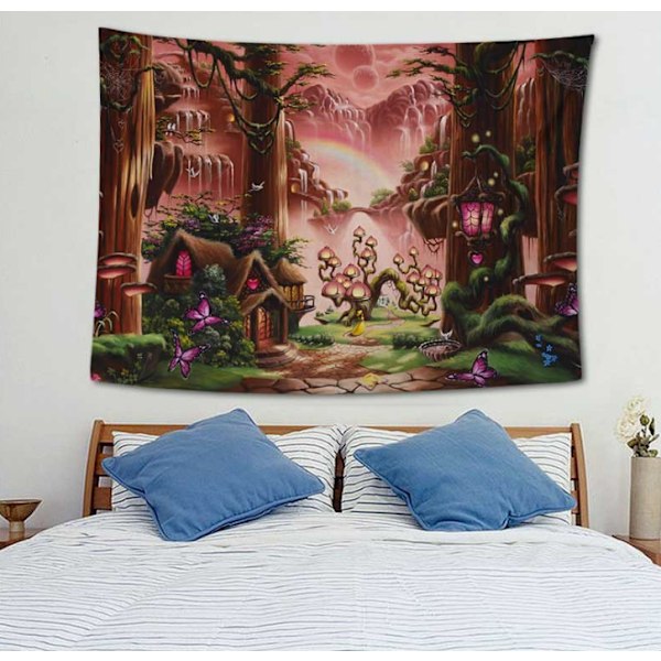 Fantasy Forest Tree Gobeläng Fairyland Alice Castle Wall