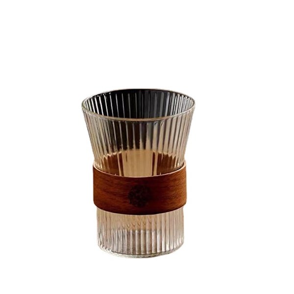 300ml Retro-stil randigt glas kaffemugg, hushållsvatten