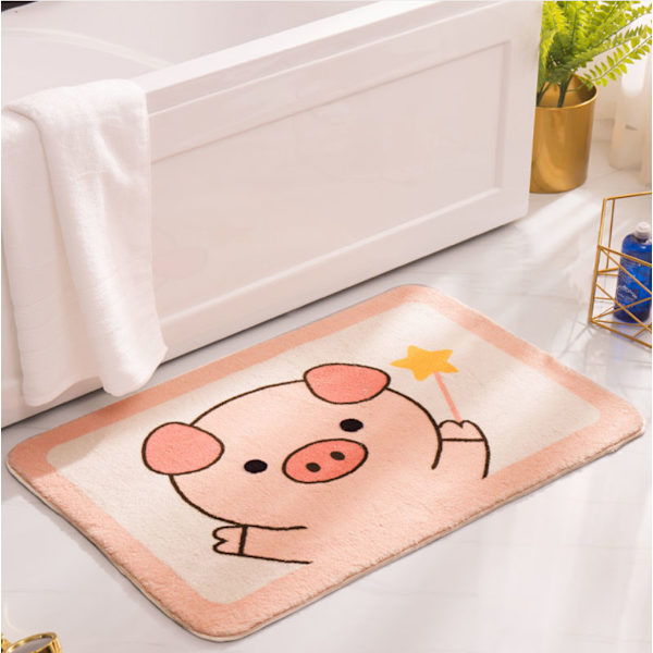 Hushålls tecknad golvmatta, superabsorberande badrum Colorful pig baby