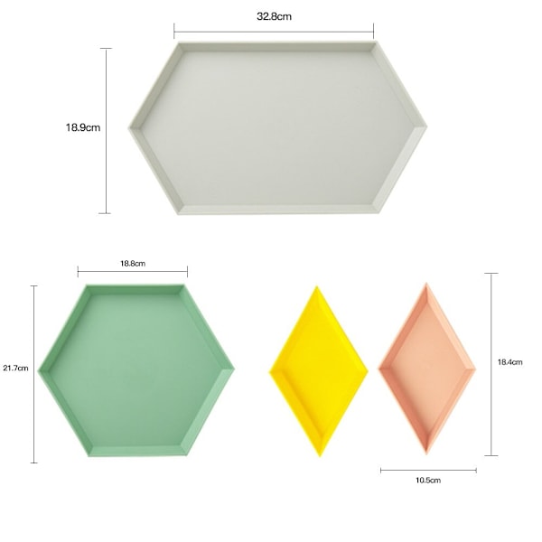 2Set Nordic Style Storage Tray Polygon Desktop Combination
