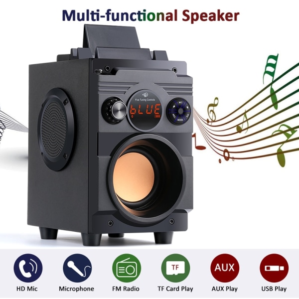 Trådlös Bluetooth -högtalare Stereo 3D Surround Sound Car