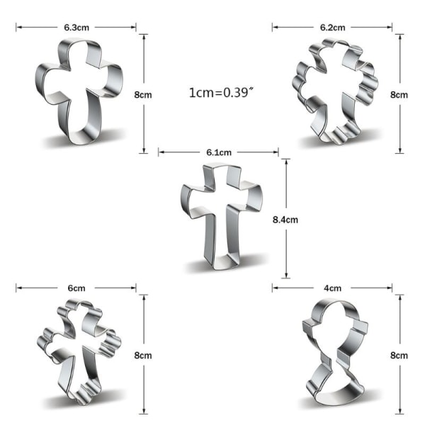 5 Styles Cookie Cutter Form Cross Kex Form DIY Mould