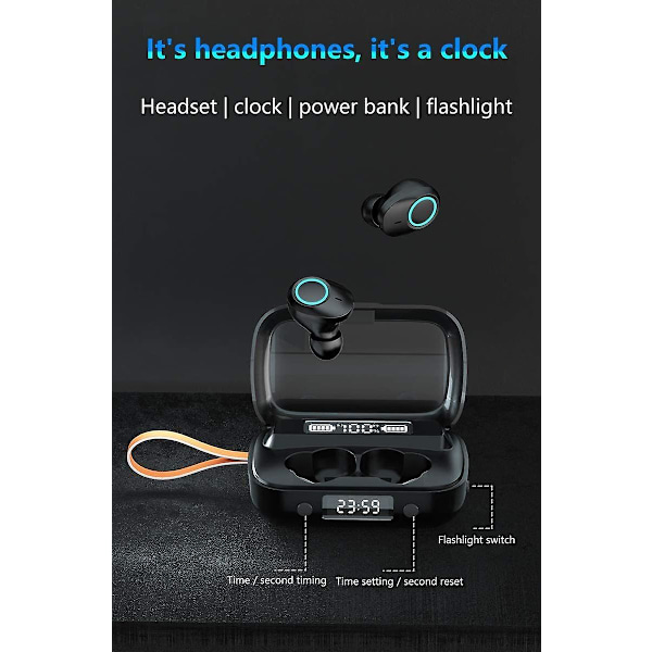 Bluetooth -hörlurar, trådlösa hörlurar In-Ear Bluetooth