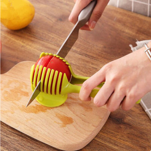 1st Plast Grön Manuell Slicers Tomat Slicer Fruktskärare