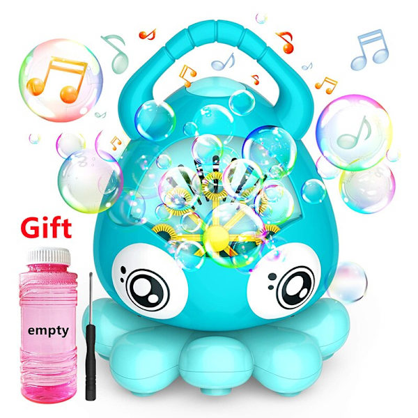 Elektrisk bubbelblåsare bubbelleksak för barn bärbar musik