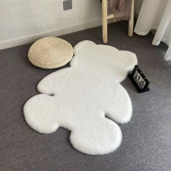 Söt björn plysch matta, flicka hjärta sovrum makeover dekorativa White