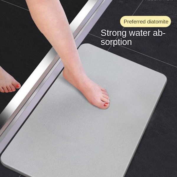 Diatom Mud Absorberande Golvmatta, Badrum Toalett Duschrum Grey