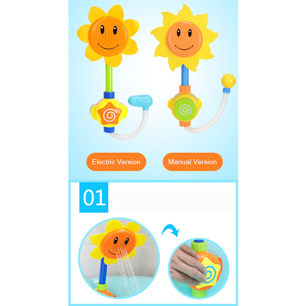 Barndusch Badleksaker Söt Gul Duck WaterwheelToys Baby