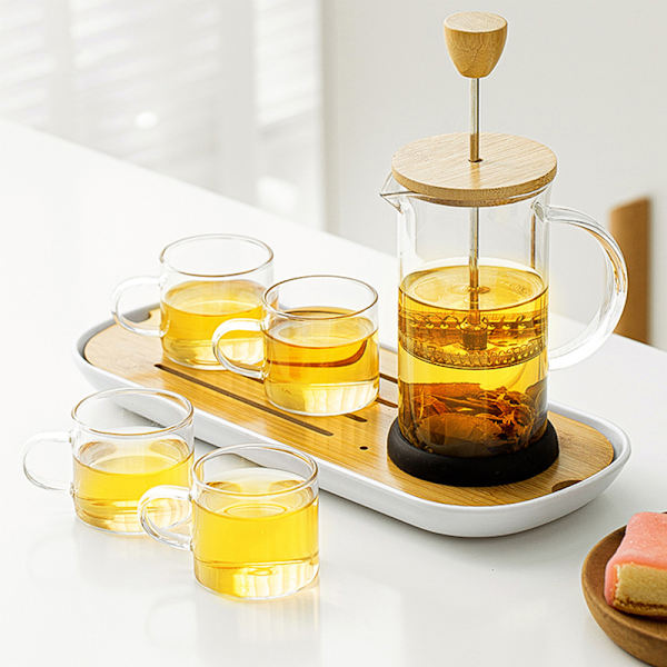 Bärbar filterpresskruka Högtemperaturbeständigt glas