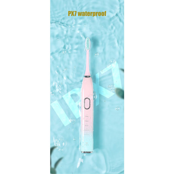 Uppladdningsbar elektrisk tandborste, 3 borsthuvuden, 1 resor
