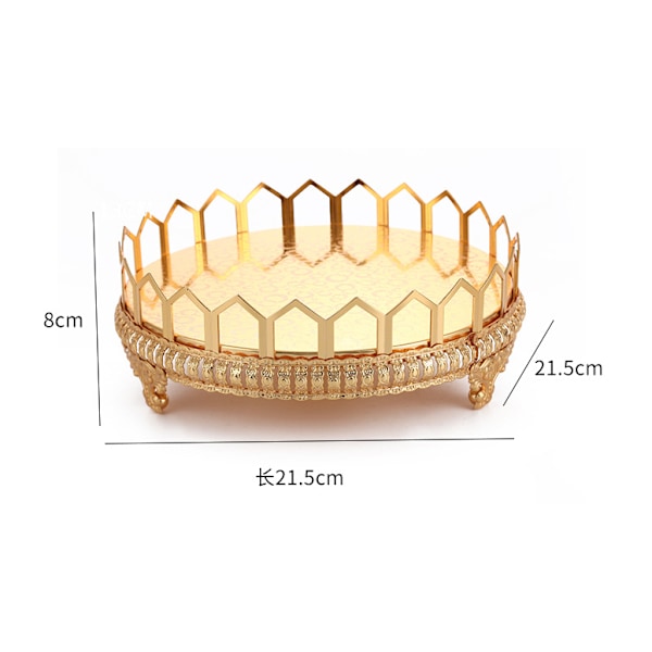 Metallbricka Lyxtallrik Guldfinish Hollow Cake Stand