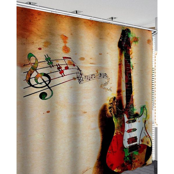 Musikinstrument duschdraperi Färgglada gitarrspel