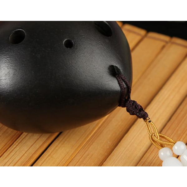 6-håls Alt C-nyckel Ocarina Flute Black Pottery Flauta