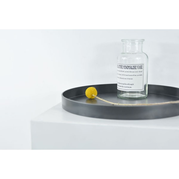 Nordic White Rund Plast Läder Smycken Bricka Vardagsrum
