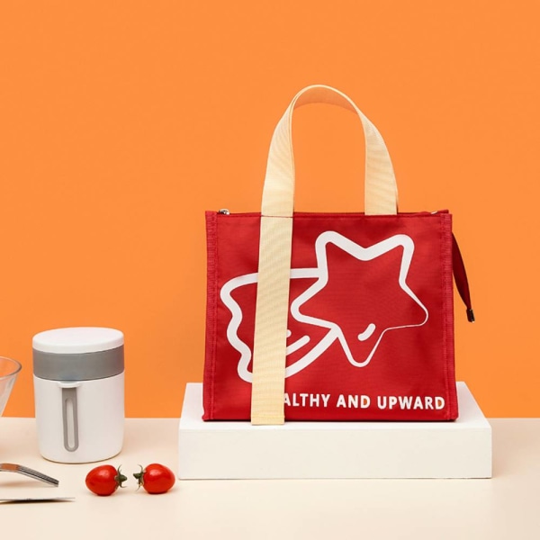 Cartoon Lunch Box Bag, Portable Waterproof Thermal White