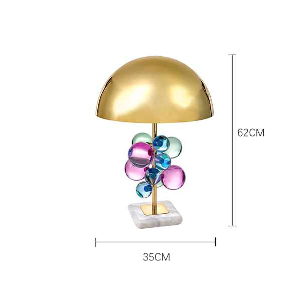35CM färg kristallkula bordslampa, 220V E27 bordslampa
