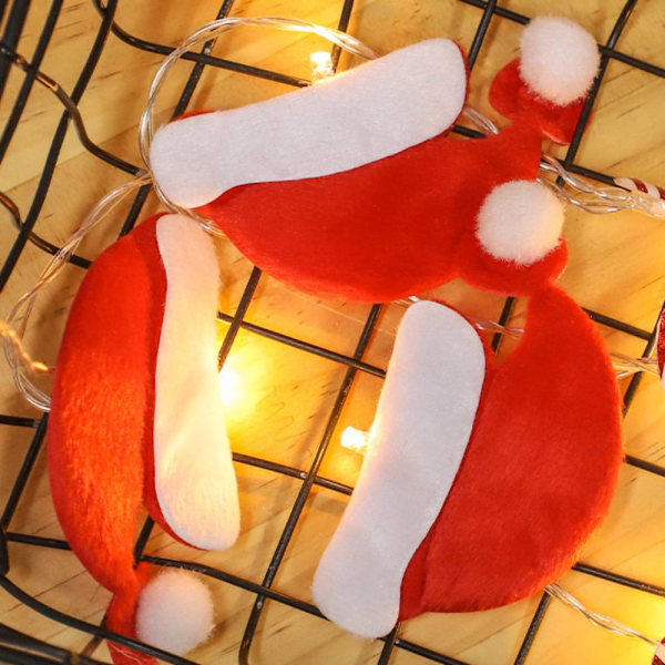 Led Cane String Lights, Christmas Hat Battery Box String Red crutch
