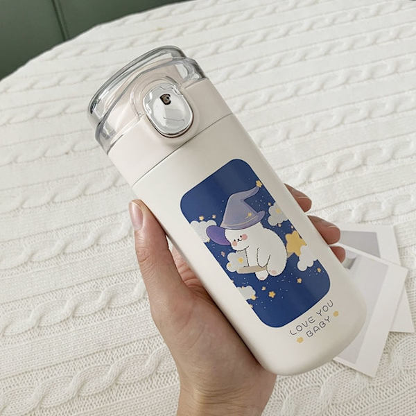 450 ml tecknad rostfri termos resemugg Söt björn