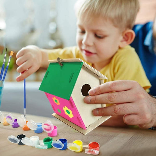2pack DIY Bird House Kit, bygg och måla fågelhus