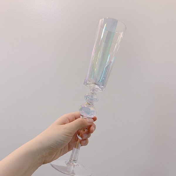 2st 220ml Rainbow Champagne Flutes Premium Crystal Hand