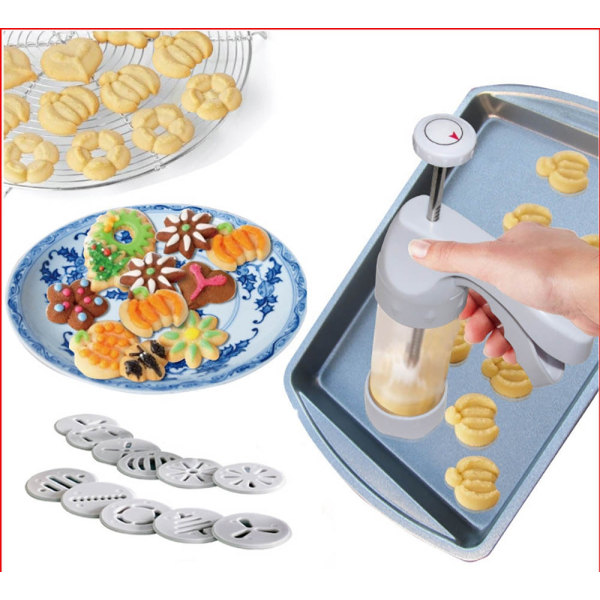 Bakning Bakverk Verktyg Cookie Form Press Gun 12 Blomma Form +
