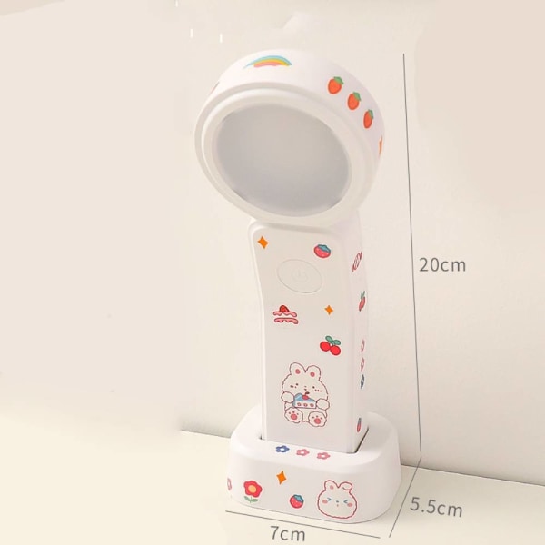 Sängbordslampa i sovrummet för studier, skrivbord för flickor White rechargeable