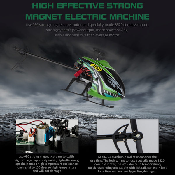 F03 RC Helikopter 4CH Flybarless Height Hold Helikopter Med