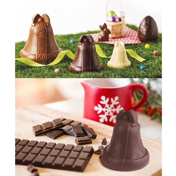 3 stil 3D julklocka form polykarbonat choklad