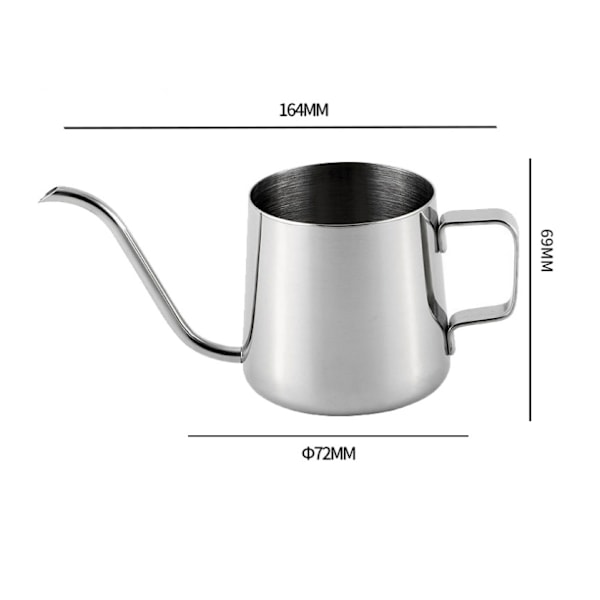 250 ml kaffekanna i rostfritt stål tekanna dropp lång svanhals