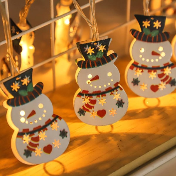 Led julgran dekoration ljus, gammal man Head älg Colorful black hat snowman
