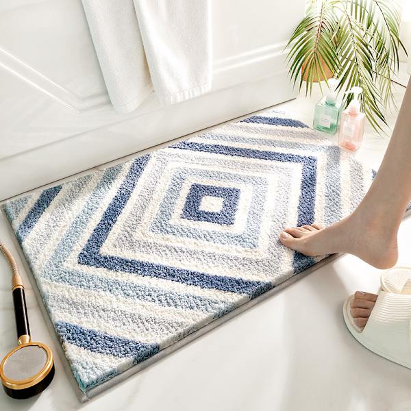 Simple Geometry Badrum Anti-slip matta, mikrofiber flockad