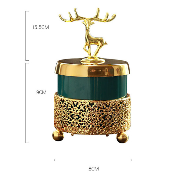 Dekoration Vardagsrum Älg Guld Ram Smaragd Keramik