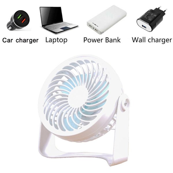USB bordsbord med stark vind tyst 2 hastigheter justerbart 360