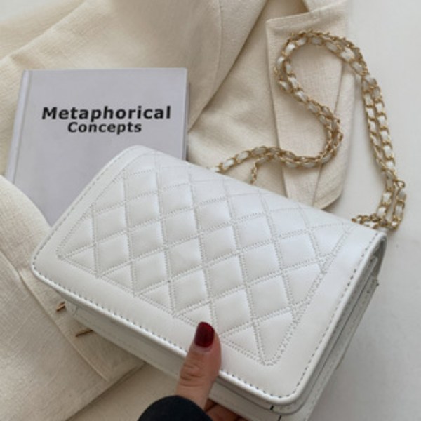 Kedja Rhombus Broderitråd Crossbody All-match Square Pink