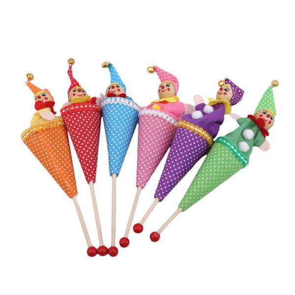 6st infällbar leende clown leksaksdocka rolig teleskopisk