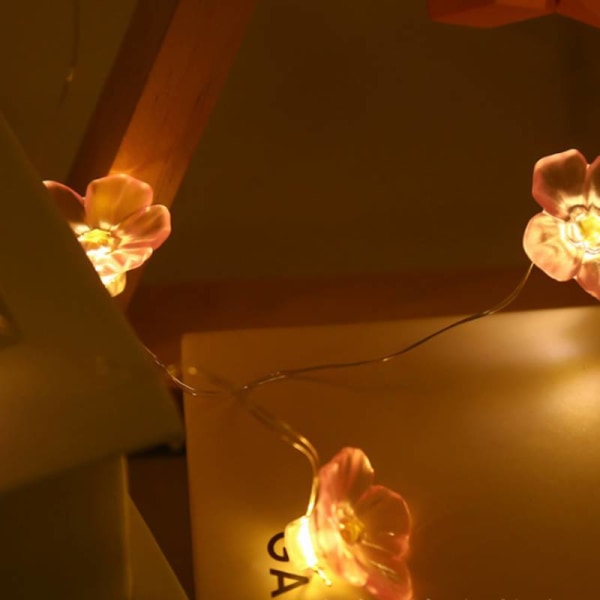 LED koppartrådsbelysning jul Thanksgiving Festival, Colorful Cherry blossoms