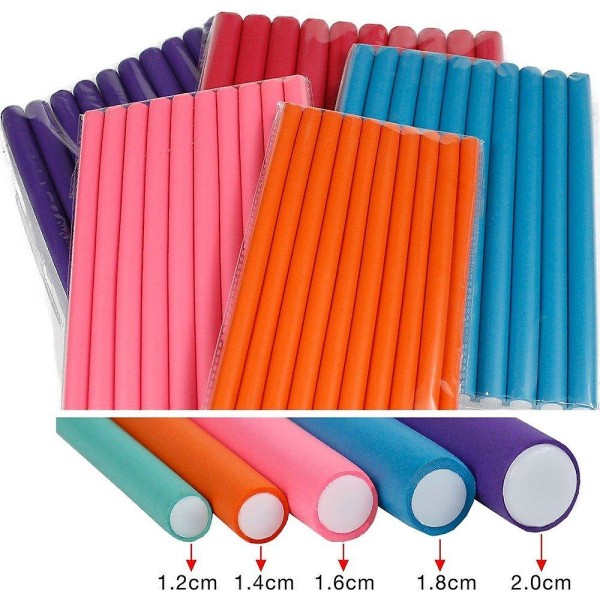 Hår Foam Curler Roller Set 10 Twist Curls Flexi Stavar