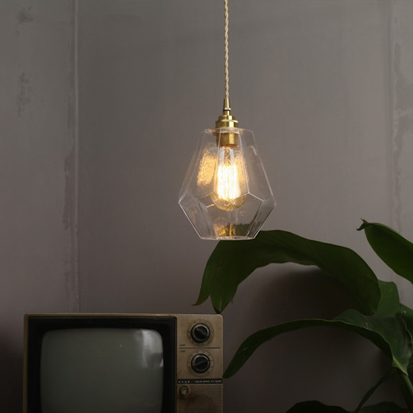 17CM Mässingsglaskrona, 220V E27/26 Retro japansk