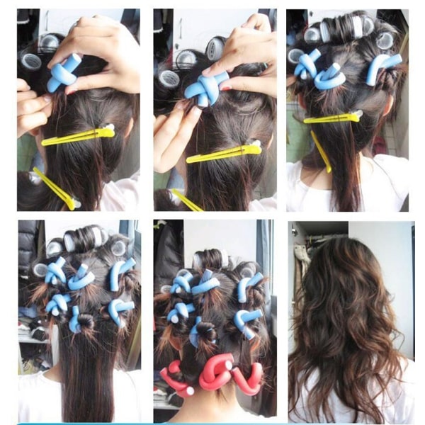 10st/ set Bendy Magic Hair Rollers Curlers DIY Mjuk Plast
