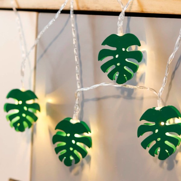 Led Nordic Home Light String, Turtle Leaf Ornament Green Turtle Leaf String Lights