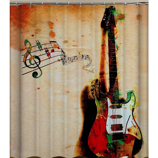 Musikinstrument duschdraperi Färgglada gitarrspel