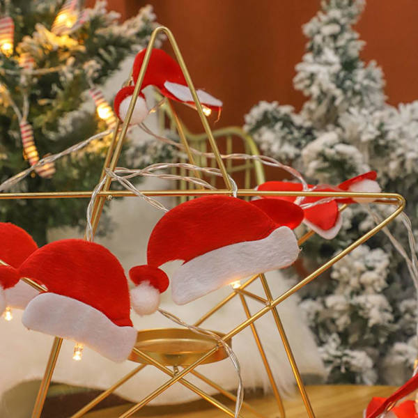 Led Cane String Lights, Christmas Hat Battery Box String Red crutch